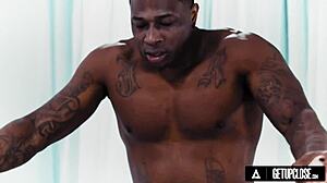 how does petite brunette jane wilde rim rob piper's ass up close before her tight pussy takes his monster cock doggystyle rough