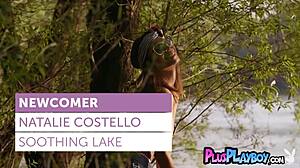 natalie costello strips to pose her big natural tits beautifully