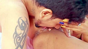 naughty husband bends skinny wife over bed for rough doggystyle ass licking pussy eating and hardcore fucking