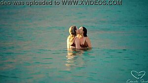 hey charlie forde's wet pussy licked hard by lesbian babe on beach... moans everywhere
