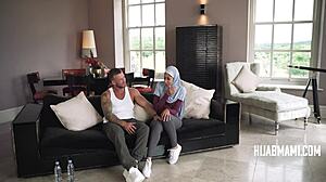 British bodybuilder tames shy petite divorced Muslim milf virgin