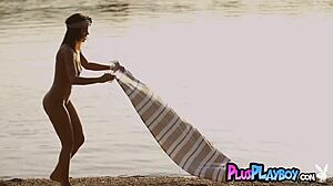 natalie costello strips to pose her big natural tits beautifully