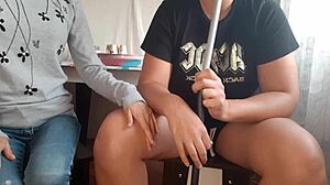 Hookah waitress licks my pussy to orgasm - lesbian brunette action