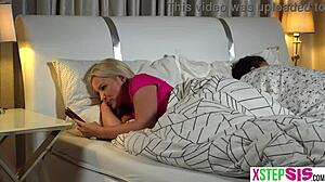 Horny European stepsis and petite teen bff share stepbro threesome blowjobs