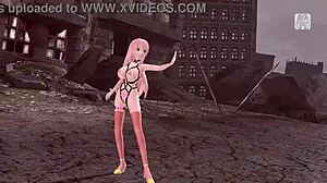 Bound Japanese Goddess Megurine Luka's Big Ass Tits Exposed