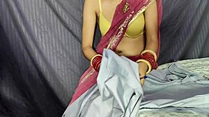 hot indian bhabhi bent over for customer's monster cock doggystyle in hardcore creampie