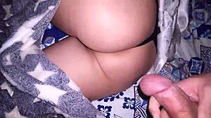 i can't resist jerking to my stepmom asleep after party cumming on her tits