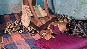 Desi wife in bra skirt seduces with dirty talk deepthroats hairy pussy fucked quickie