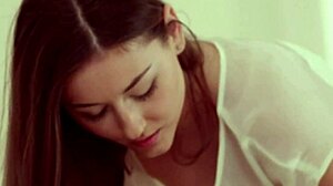 Flexible lesbian lovers masturbate with toys differently