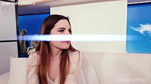 miriam more's first time gaping anal assfucking ends in huge creampie spooning cum on ass!