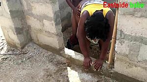 Chubby Ebony Demands Monster Cock Under Tank Stand