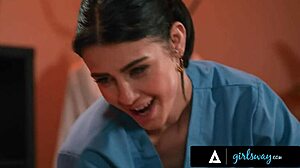 Whoa, kylie rocket's hands slip naughty on braylin bailey's oiled curves?!