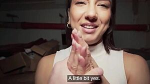 Cold Prague day bumps into beautiful French Lena Coxx for big cock blowjob cowgirl facial