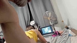 sexy white slut sucks rims and fucks in satin lingerie thong dress stockings heels