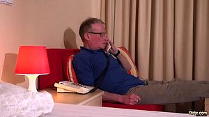 Gorgeous 18+ Blonde Teen Fucks 74yo Grandpa Hard For Hotel Cumshot!