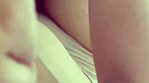 Young amateur grabs neighbor's thick cock for secret bedroom handjob stroke