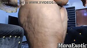  Chubby Ebony Maid Mara Exotic Cleans Home Naked Spreading Fat Ass And Tight Pussy 