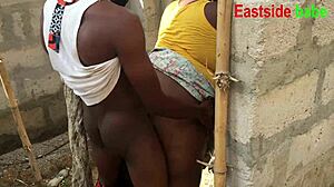 Chubby Ebony Demands Monster Cock Under Tank Stand