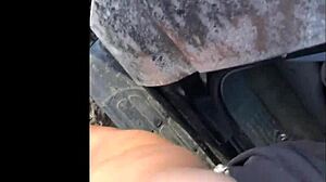 Bbw milf's outdoor doggystyle pounding contrasts her fat hairy pussy cravings