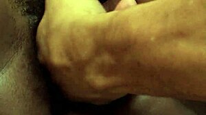 Big Bush Ebony Saggy Tits Girl Takes Interracial Creampie from White Cock