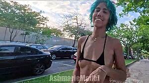 Hairy armpits out, my tits and ass bounce wild while flashing pussy 😈🍑💦