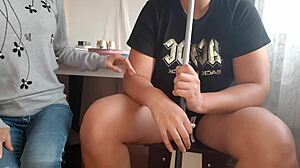 Hookah waitress licks my pussy to orgasm - lesbian brunette action