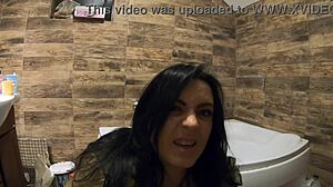 Milfycalla's bathtub pee fetish explodes in soaked fur and pantyhose tease