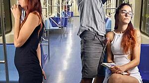 damn that safada student's juicy ass gets groped hard by stranger on public bus...