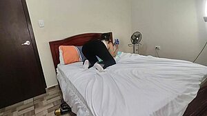 big ass stepmom masturbates juicy pussy tits before new year fucks