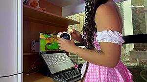 I found my boss's kinky secret. Deepthroating her husband's cock sloppy with spit and sucking hard