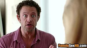 stepdaughter sucks and fucks stepdaddy before stepmom