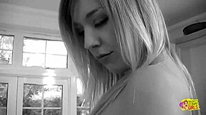 karen the blonde bitch licks her lesbian friend's pussy in kitchen