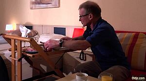 Gorgeous 18+ Blonde Teen Fucks 74yo Grandpa Hard For Hotel Cumshot!