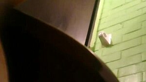 Grabbing Joya's naked ass in bathroom hardcore closeup