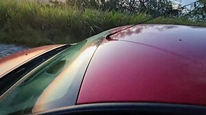 Big cocked brazilian couple fuck wildly in renault backseat