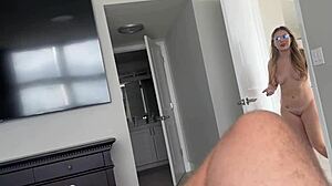 Aria Banks' Big Ass Tits Teen Stepsis Sex Fantasy Creampie Ride POV