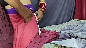 hot indian bhabhi bent over for customer's monster cock doggystyle in hardcore creampie