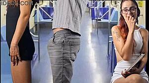 damn that safada student's juicy ass gets groped hard by stranger on public bus...
