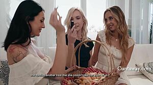 lesbian orgy house welcomes wet cunts licking squirting orgasms