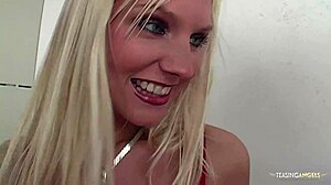 viktorie and lussi share bbc lover's monster cock in bath threesome bukkake blowbang