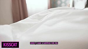 hotel room only one bed so stepmom rims stepson ass for hot vacation pussy ride