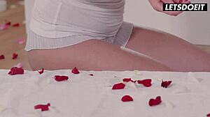 i surprise my busty russian girlfriend with hardcore sauna cowgirl on valentines - whiteboxxx