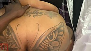 thelastrealtop pounds butterflysexxx's big ass doggystyle close-up before huge creampie in ebony pussy