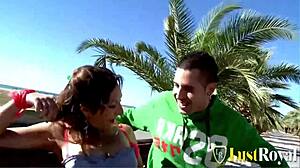 Naughty Brunette Takes Boyfriend's Monster Cock Deep in Outdoor Anal Doggystyle!