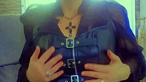 mature slut parades leather lingerie and panties in hot homemade pov compilation