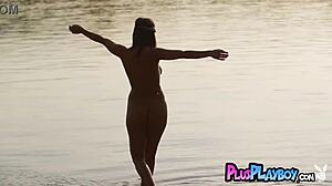 natalie costello strips to pose her big natural tits beautifully