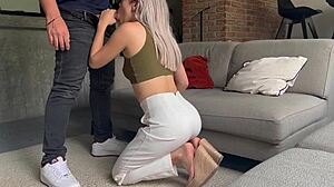 flaca's tight pussy lips drip after party as she rides cuñado's monster cock cowgirl