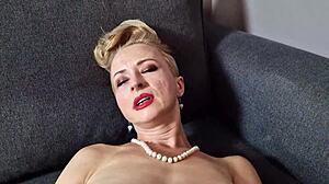 blonde milf explores her body solo with teasing touches