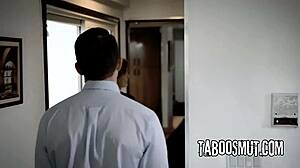 Pervert customer bends estate agent over for brutal doggystyle pounding and deepthroat on big cock