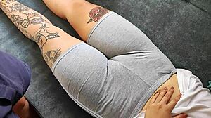 who wants to massage this fat tight latina pussy through leggings?